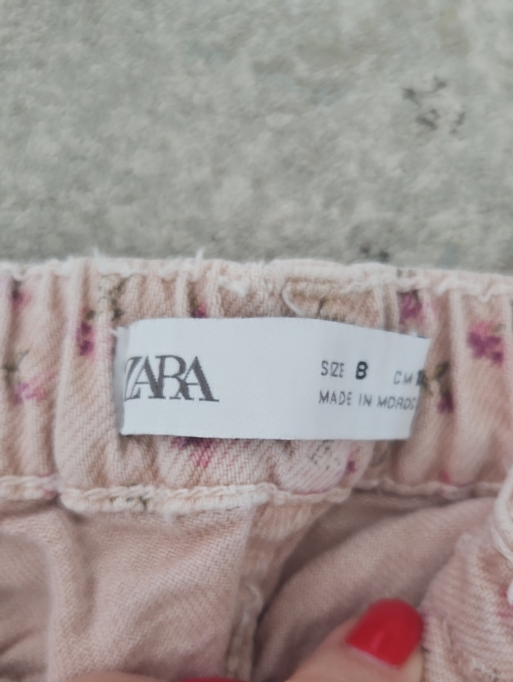 Kid's Zara High-Rise Pink Floral Jeans - Picture 2 of 5